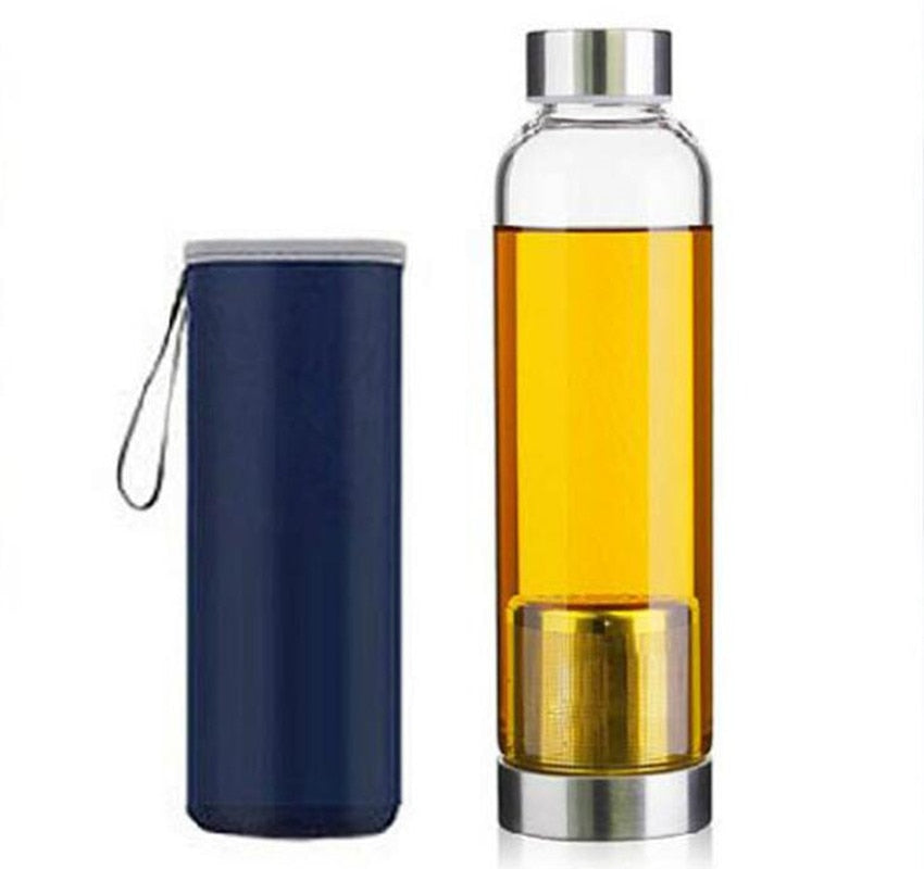 550ML My Sport Portable Real Borosilicate Glass Cup Water Bottle filter Tea Travel Mug With Handle Bottle Infuser